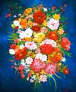 Blumenstillleben: lgemlde vom Kunstmaler Hugo Reinhart 