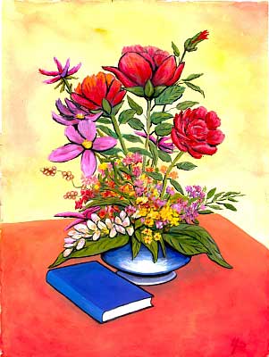Blumen Gemlde vom Kunstmaler Hugo Reinhart >>Gesteck<<