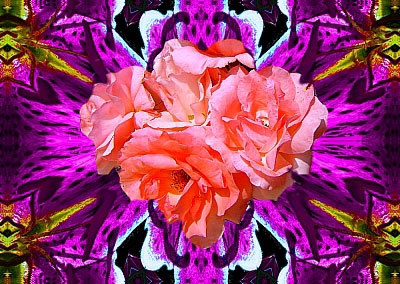 Digitale Blumenkunst von Hugo Reinhart >>Rosenbukett<<